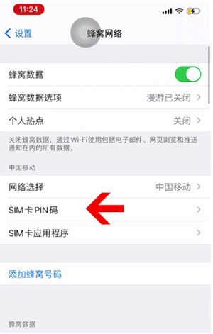 梁子湖苹果14维修网分享如何给iPhone14的SIM卡设置密码 